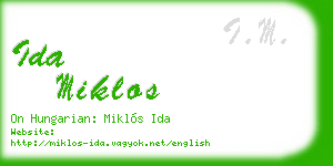 ida miklos business card