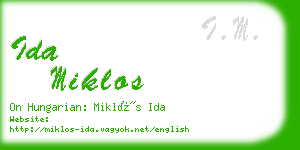 ida miklos business card